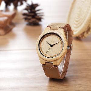 Wholesale Classical Wood Dial Retro Wood Leather Watch With Quartz Movement from china suppliers