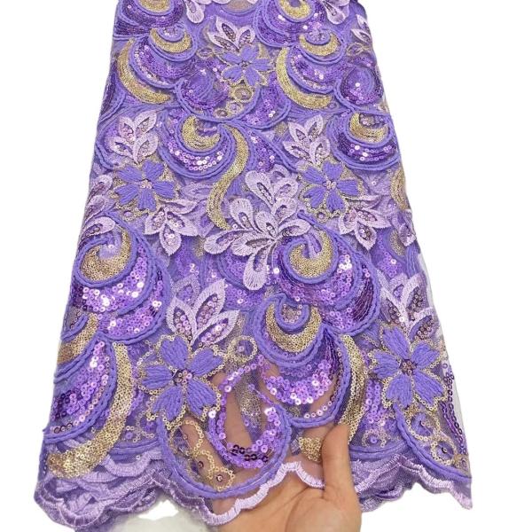 Hot selling tulle lace with sequins african net lace dress fabric french net
