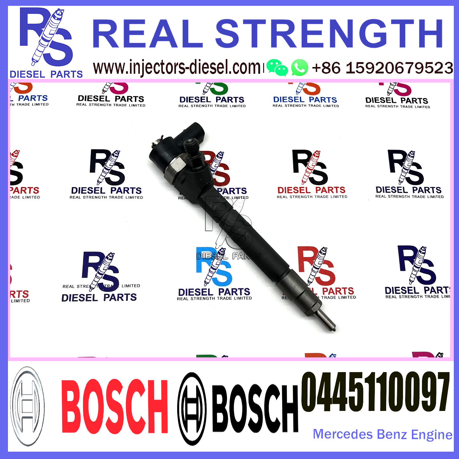 Diesel Fuel Common Rail Injector 0445110097 0986435065 For Mercedes-Benz 2.2CDi/2.7CDi Engine