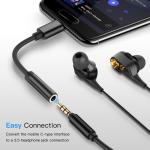 Alley Shell 12cm Type C USB To Headphone Adapter 3.5mm Audio Cable