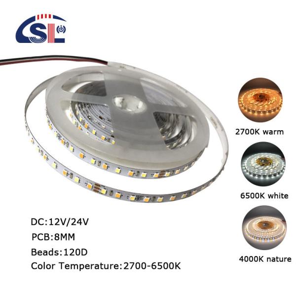 Waterproof 12v24v 8mm 120leds 3000K-6500K CCT Dual Color COB SMD2835 LED Strip