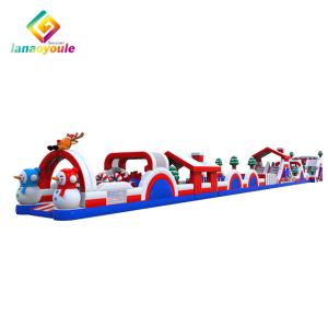 China Snow Man Blow Up Obstacle Course , Customized Inflatable Outdoor Playground on sale