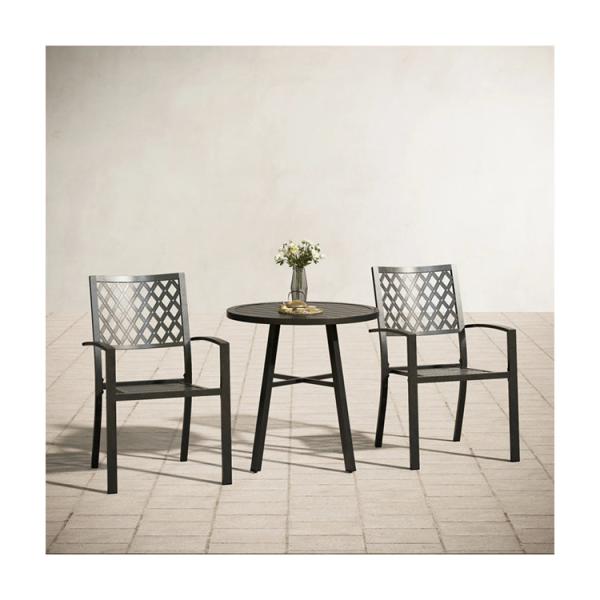 Outdoor Balcony Bistro Set Metal Garden Furniture with Foldable Design and 2