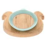 Customized Logo Cute Bear Fall-Resistant Bamboo Bowl With Feeding Spoon Silicone