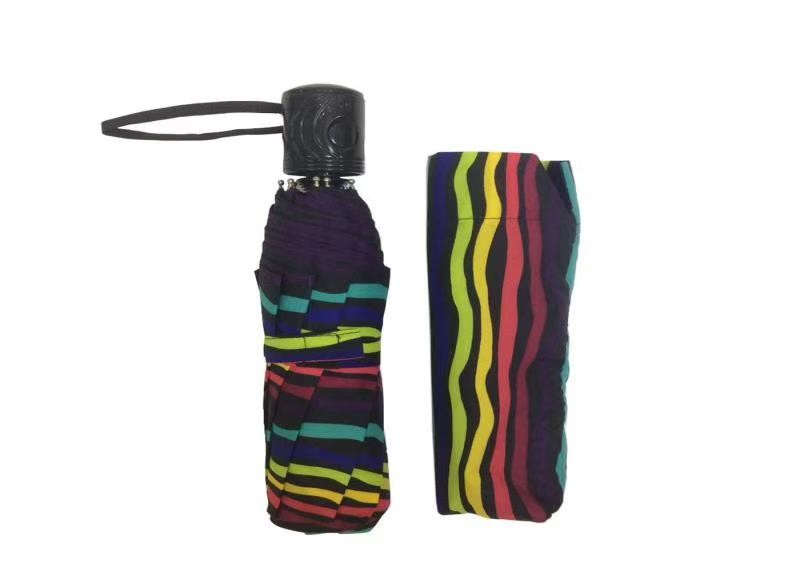 Compact Strong Travel Umbrella , Lightweight Travel Umbrella Rubber Caoted Handle