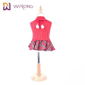 Wholesale Yarn Dyed Plaid Dog Sweater Knitted Wool Dog Dress Sweatshirt Apparel from china suppliers