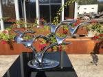 Stainless Steel Metal Animal Sculptures , Modern Animal Sculptures For Office