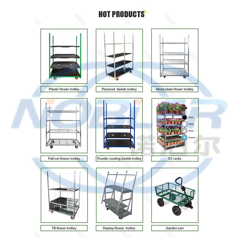 Four Wheel Rolling Danish Flower Trolley Transport Plant Products