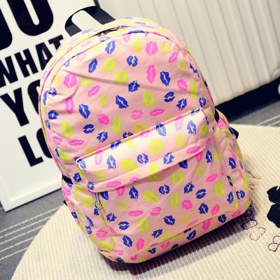 pink lips canvas backpack messenger bags wholesale купить рюкзак mochilas por