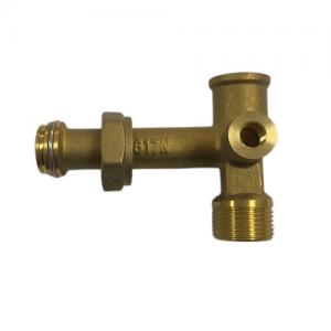 China Steel CNC Machining Parts Cross Brass Valve For Solar Circulation Pump on sale