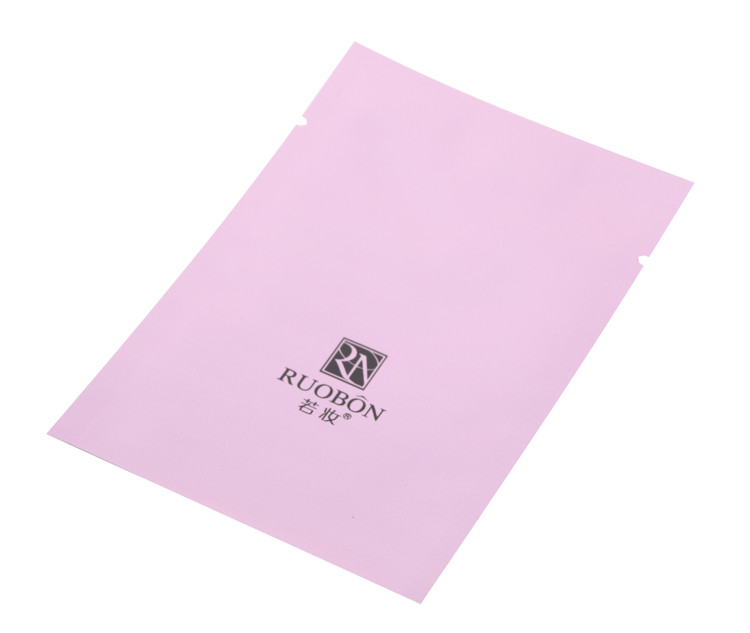 Matte Pure Aluminum Foil Plastic Cosmetic Facial Mask Packaging Three Side Seal Bag / Liquid Flat Pouch With Zipper