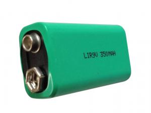 China 9V Cylindrical Rechargeable Lithium Ion Battery 350mAh Capacity No Memory Effect on sale