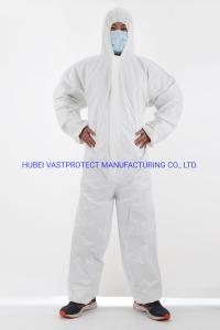 Wholesale Waterproof Breathable Type 5/6 Cat 3 Disposable White Coverall with Antistatic Feature from china suppliers