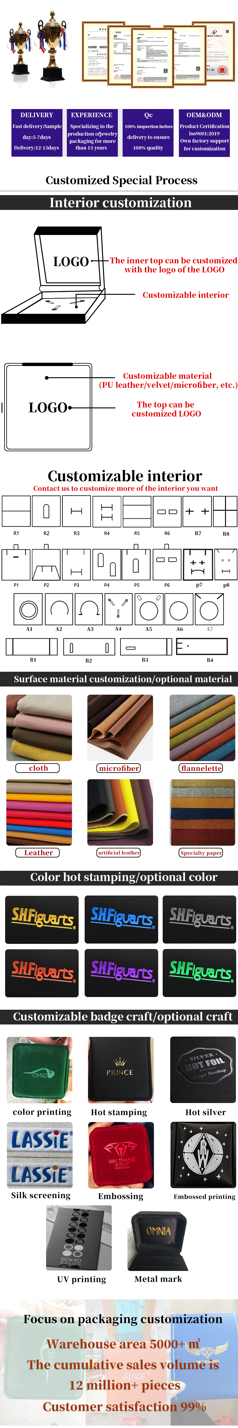 China Manufacturing wholesale high end Handmade Necklace Ring Box Jewellery Packaging Custom logo Luxury Square Suede Velvet Brown Jewelry Box