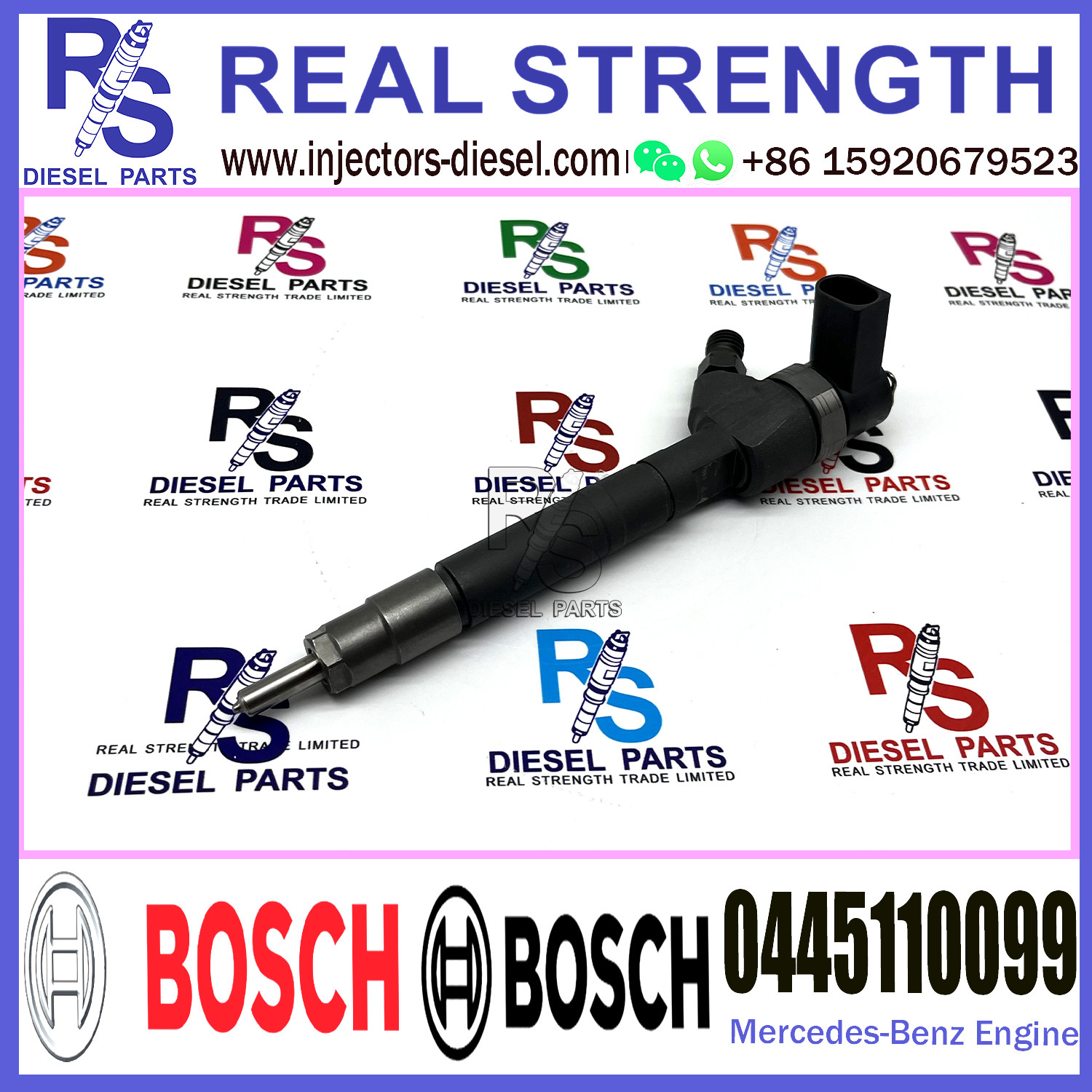 Diesel Fuel Common Rail Injector 0445110099 0986435041 For Mercedes-Benz 2.2CDi/2.7CDi Engine
