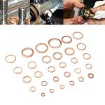 568pcs 30 Sizes Metric Copper Flat Ring Washer Gaskets Assortment Set Kit