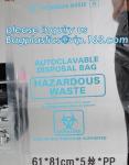 Safe Disposal, biohazard labeling, Autoclavable Bag, Polypropylene, Disposable,