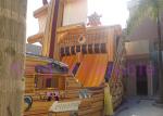 Outdoor CE Brown Inflatable Pirate Boat Dry Slide Waterproof Plato PVC With
