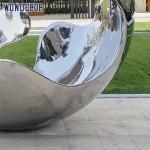Large Outdoor Garden Mirror Polished Forged Metal Sculpture Hollow Sphere