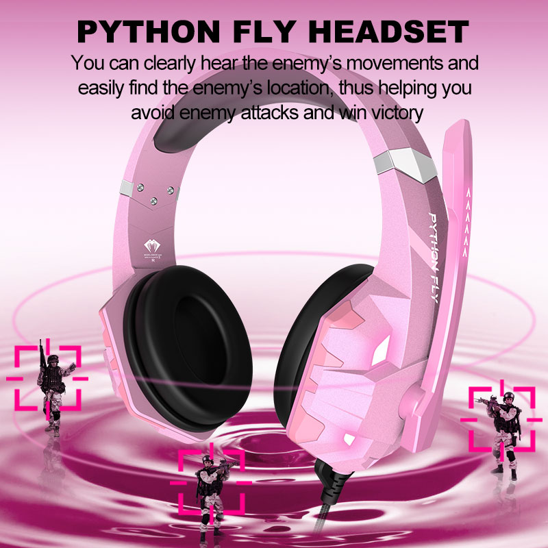 Stereo Hifi Over The Ear Custom Gaming Earphones Wired With LED Mic For PC Xbox PS5