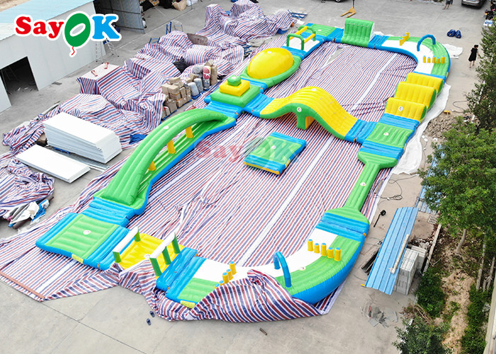 Silk Printing Inflatable Water Obstacle Course For Wake Park
