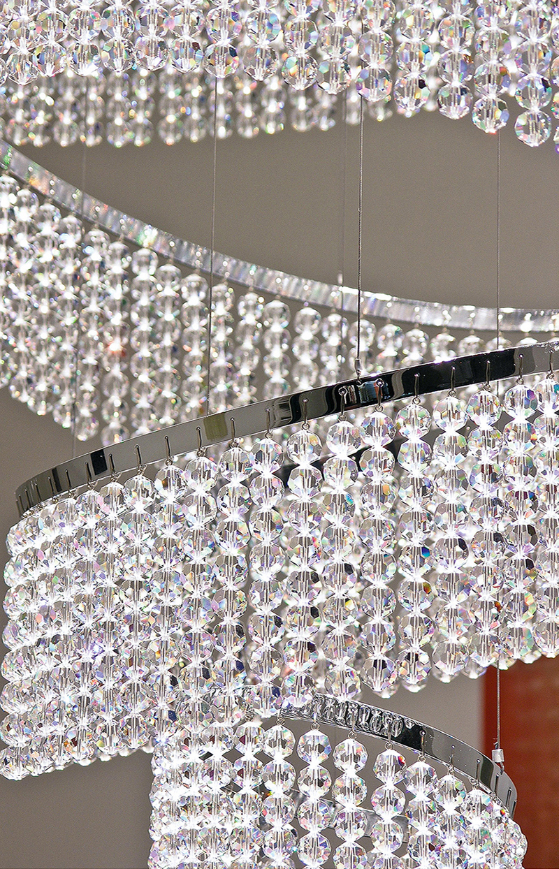 Modern Staircase Chandeliers For Living Room Lobby Club Luxury Ring Lights(WH-NC-90)