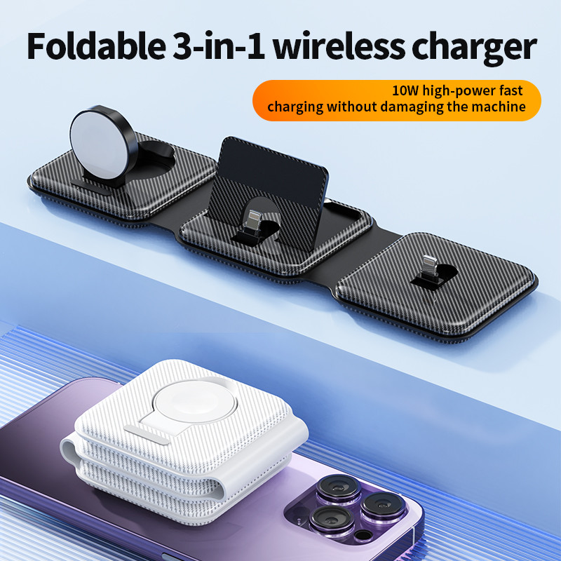 Foldable 3 In 1 Wireless Charger Magnetic Vertical Fast Speed
