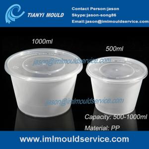 Wholesale 500ml/1000ml clear PP plastic disposable noodle bowl and soup bowl with lid mould from china suppliers