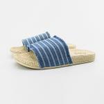 Straw Textured Sole Denim Slide Sandals , 38EU Slip Resistant Sandals Womens