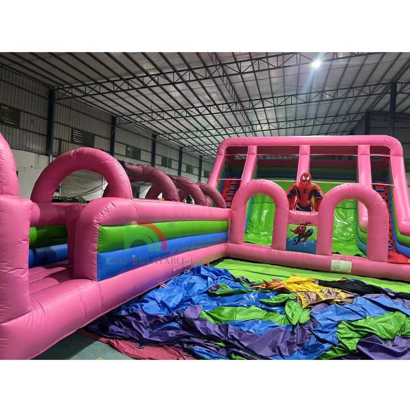 Commercial Grade PVC Spider-Man Waterslide Inflatable Bounce House Combo