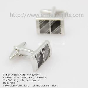 Wholesale Soft enamel wedding cufflinks, 1 inch imitation enamel cufflinks for men