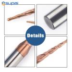 4 Flutes 3/8" TiN Coated Tapered End Mills