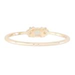 925 Sterling Silver CZ Natural Jewelry Faceted Rainbow Moonstone Three Stone