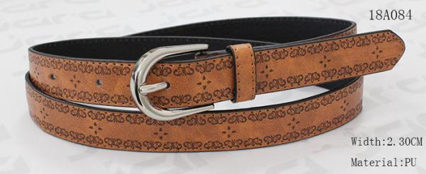 Nickel Satin Buckle Women'S Belts For Jeans , Embossed Patterns Womens Stretch