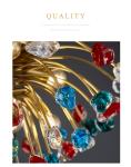 Modern Colorful Crystal Ceiling Chandeliers For Bedroom Living Room Led Round