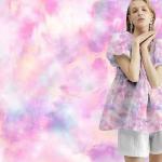100% Polyester Tie Dye Dress Printed Woven Fabrics 100-250gsm Stain Resistant