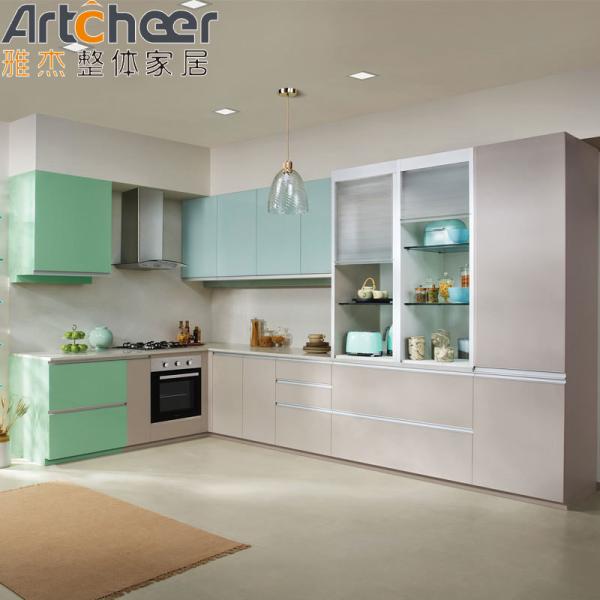 Modular Kitchen Cabinets with Laminated Bullnose Countertop Edging in Australian
