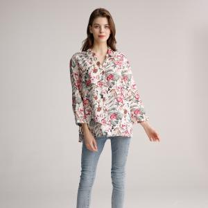 China Vintage Ladies Long Sleeve Shirts Loose Floral Shirts Women on sale