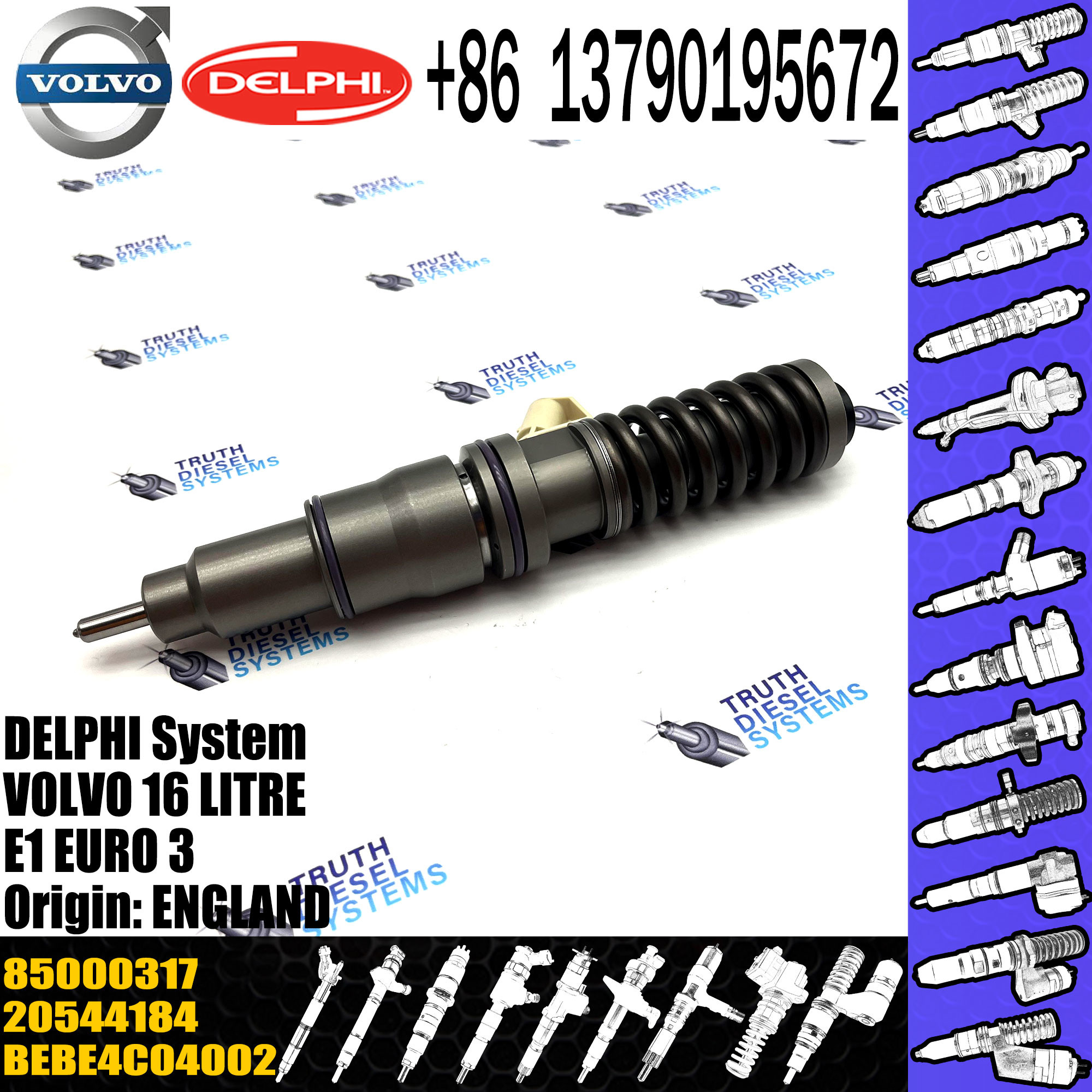 20544184 BEBE4C04002 BEBE4C04102 common rail fuel injector for VOL 85000317