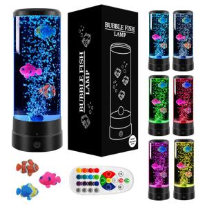 Wholesale RoHs Usb LED Jellyfish Lamp 12 Inch Cylindrical Bubble Fish Lamp 7 Color from china suppliers