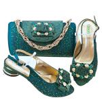Supoo Good quality wedding shoes matching bags african lower heel shoes for