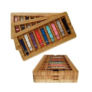 Wholesale 2023 Sustainable Glossy Makeup Storage Drawer Organizer Bamboo Cosmetic Display Box from china suppliers