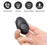 Egg Self Defence Keychain 110mA 130DB LED Personal Safety Alarm For Women