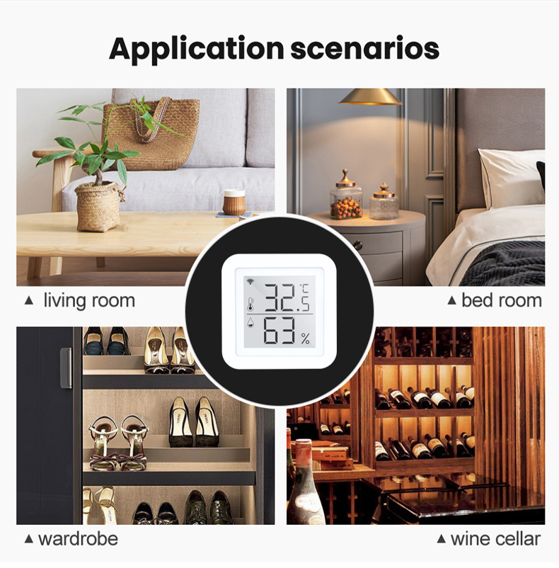 LED Screen 2.4G Wifi Thermometer Hygrometer Smart Hygrometer Alexa