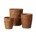 Round Hand Carved GRC Planter Pots For Indoor And Outdoor Decor