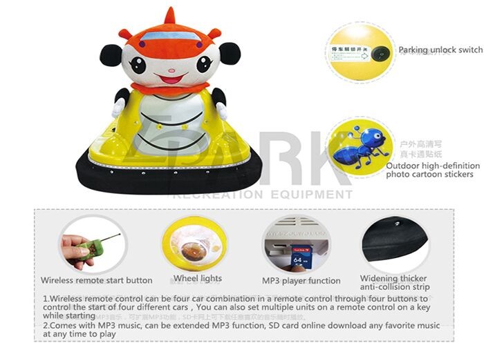 Indoor amusement Kids Bumper Car Battery Operated with Led Lights