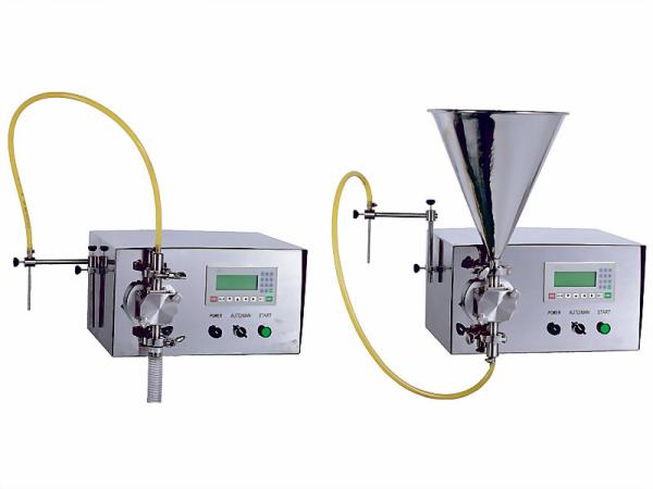 PLC LCD Small Liquid Filling Machine , 5ml 10bottles/Min Mineral Water Filling