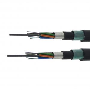 China Underground Direct Burial Armored Fiber Optic Cable GYTY53 GYTA53 Double PE Sheath on sale
