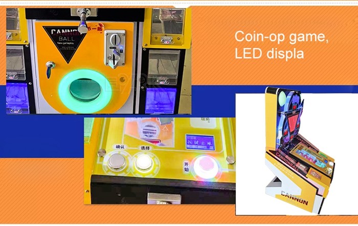 100W Coin Operated Amusement Arcade Machine Cannonball Kids Game Machine