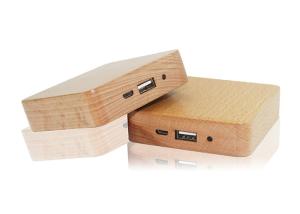 Wholesale Color Printing Logo Wireless Portable Power Bank , 10400mAh Bamboo Power Bank from china suppliers